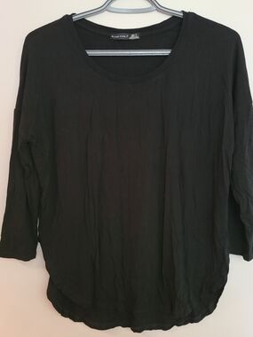 Black Tape_ Scoop Neck Black Women's Top